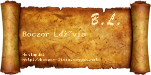 Boczor Lívia névjegykártya